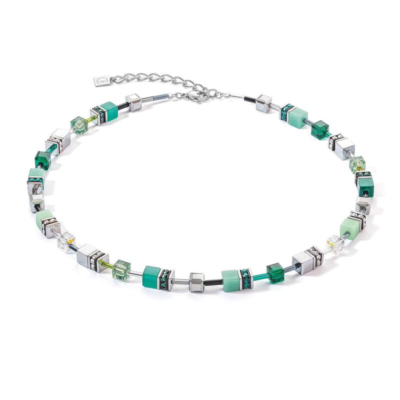 Coeur de Lion GeoCUBE® Teal Green Necklace image number 0